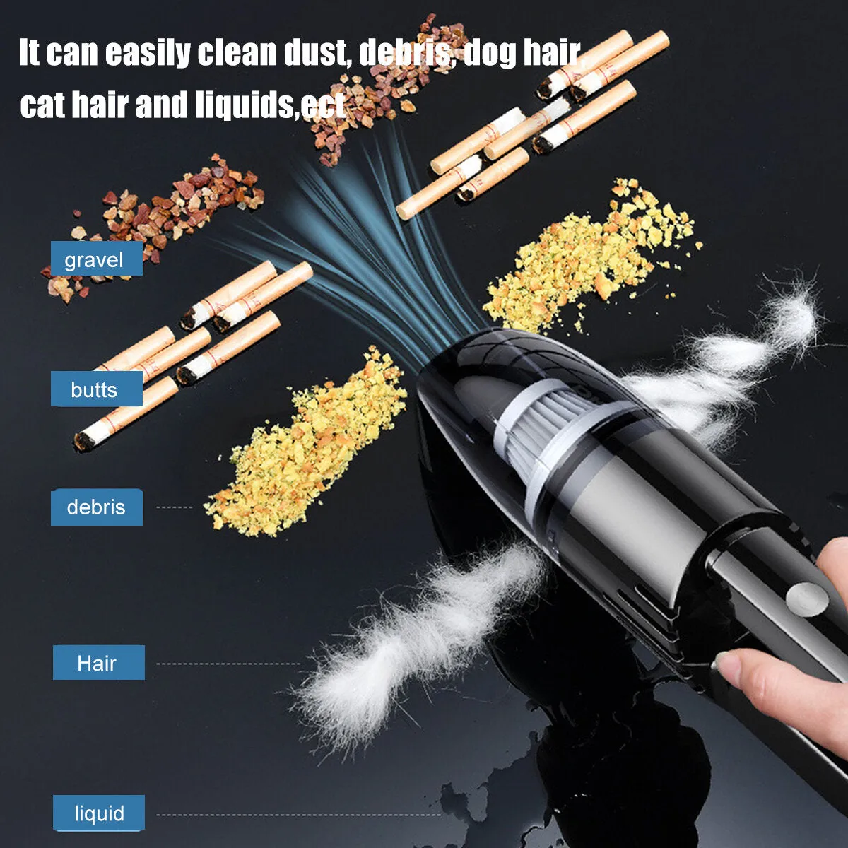 120W 6000pa Car Vacuum Cleaner Wireless High Suction Power Portable Rechargeable Household Handheld Automatic Vacuum Cleaner