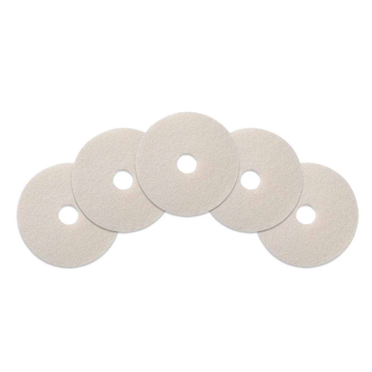 14" White Floor Scrubbing & Polishing Pads - Case of 5