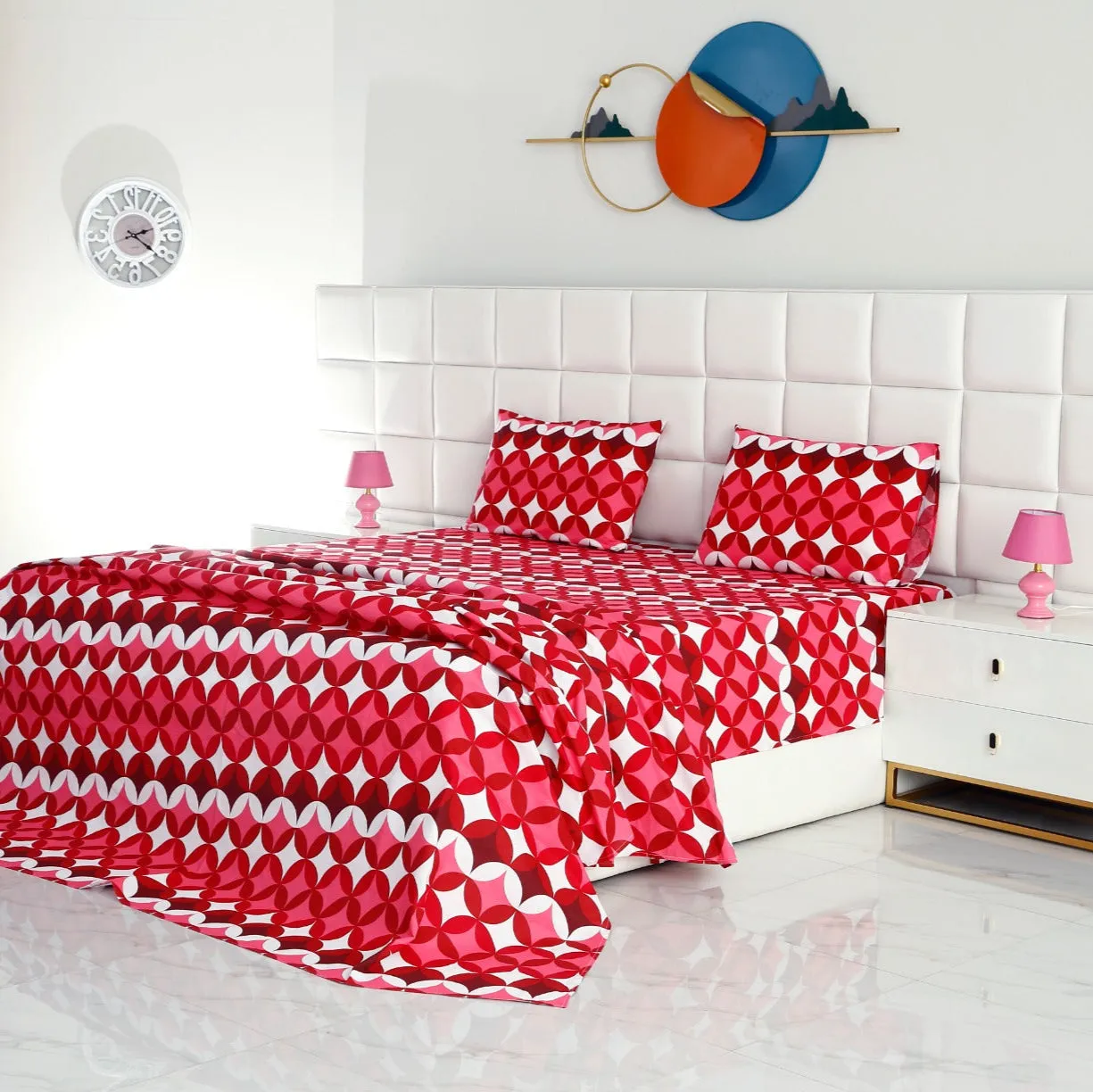 3 PCs Double Bed Sheet -DB202