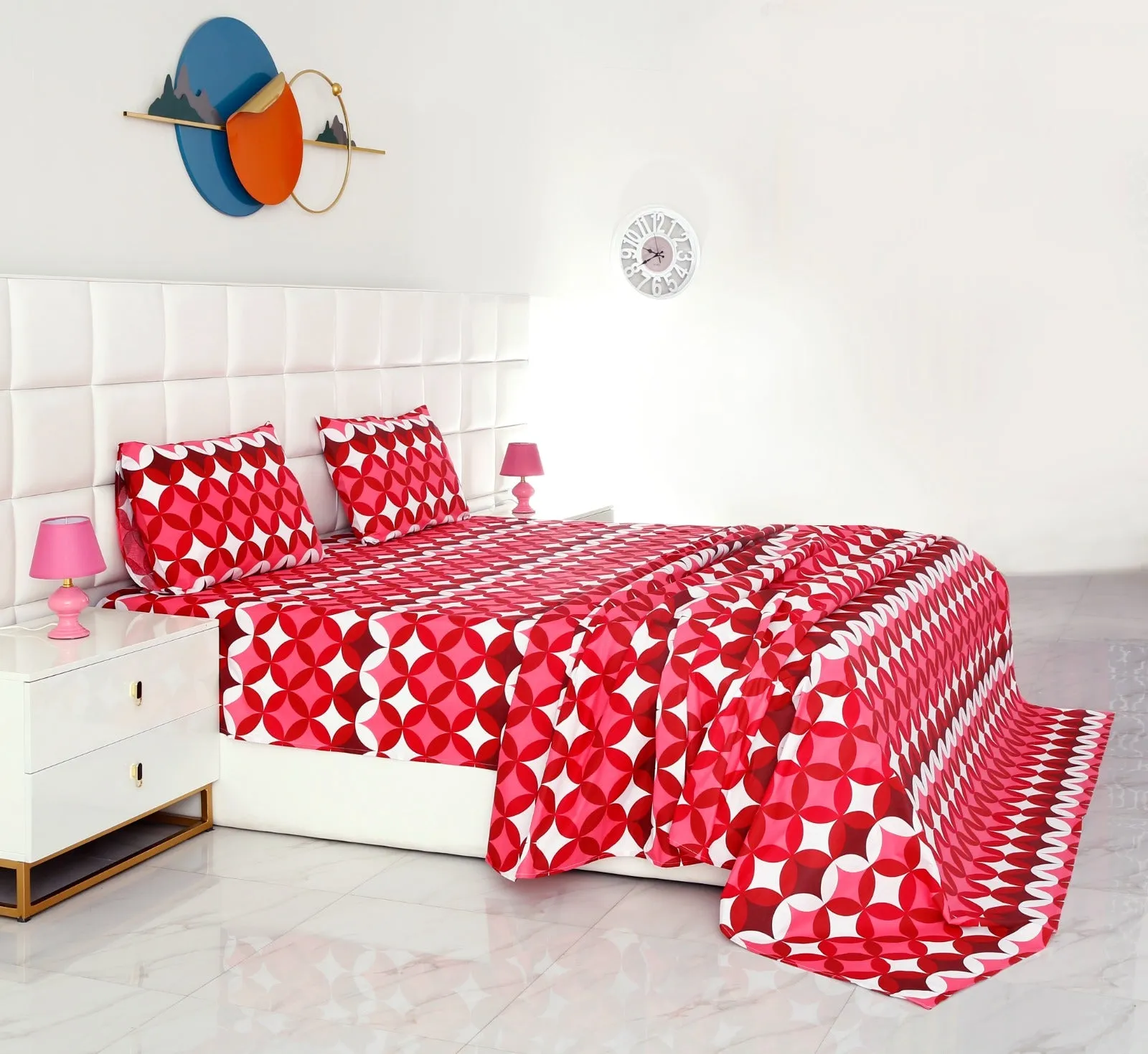 3 PCs Double Bed Sheet -DB202