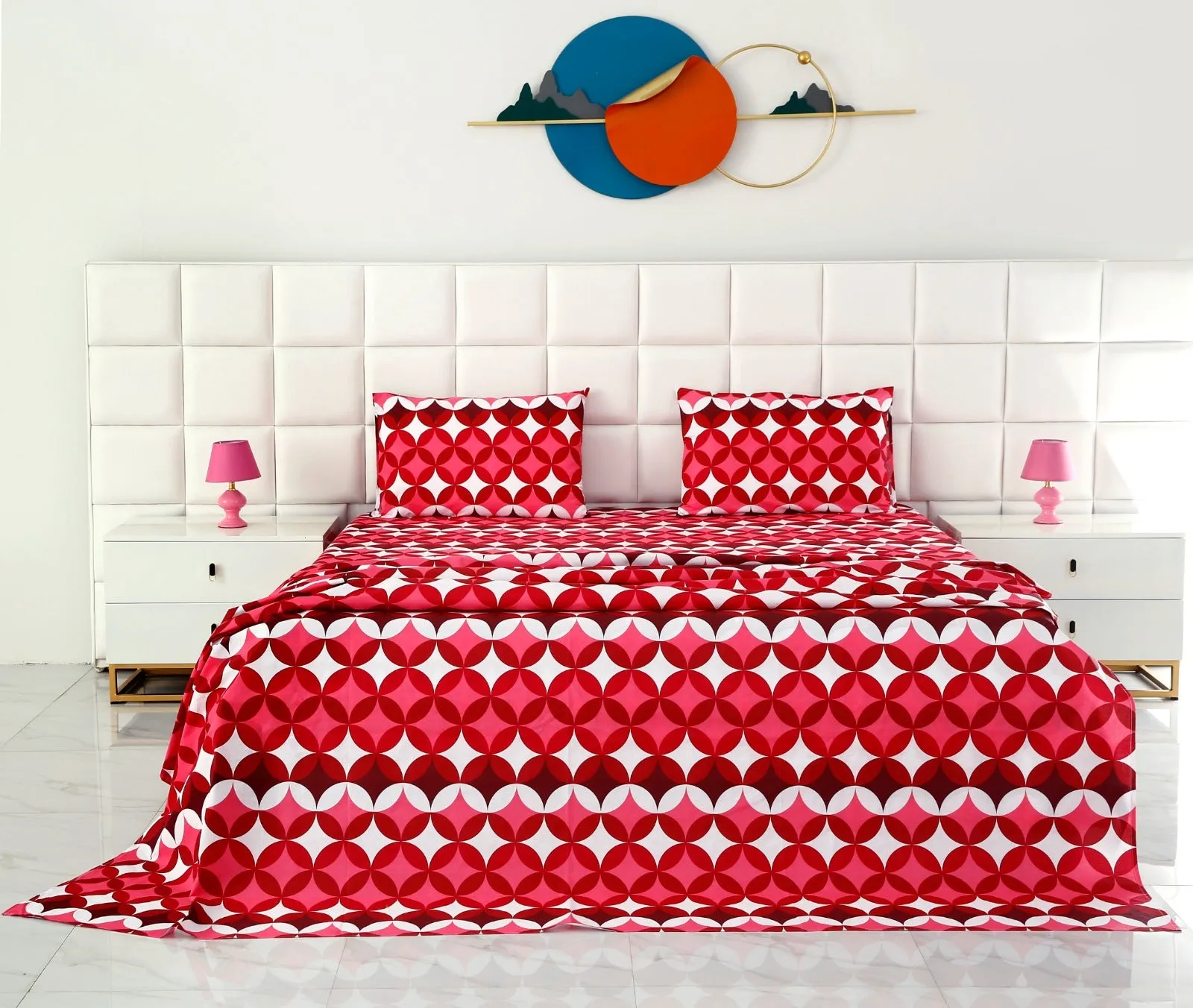 3 PCs Double Bed Sheet -DB202