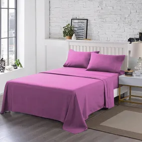 3 PCs Double Bed Sheet Dyed-Pink