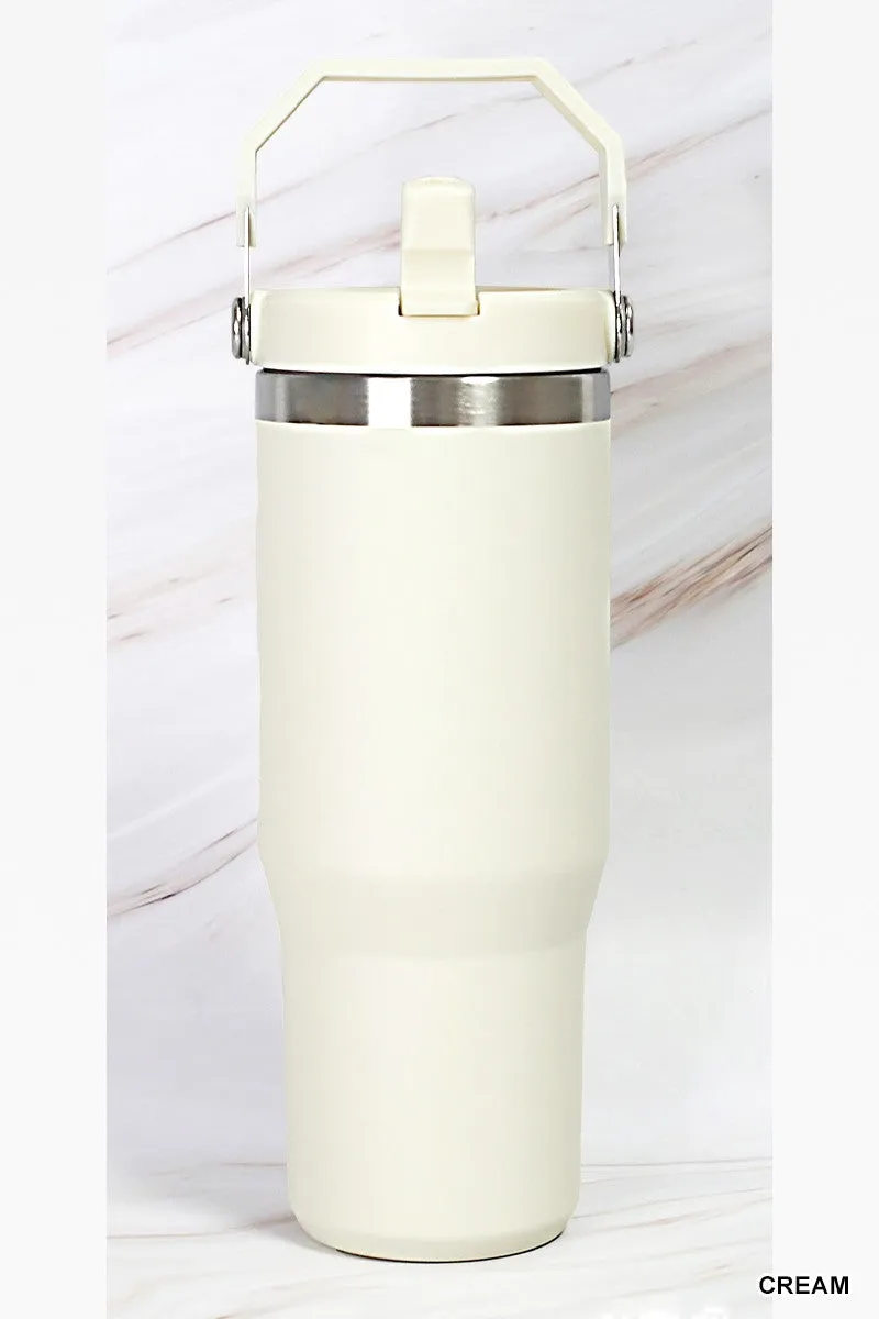 30 oz Stainless Steel Flip Straw Tumbler