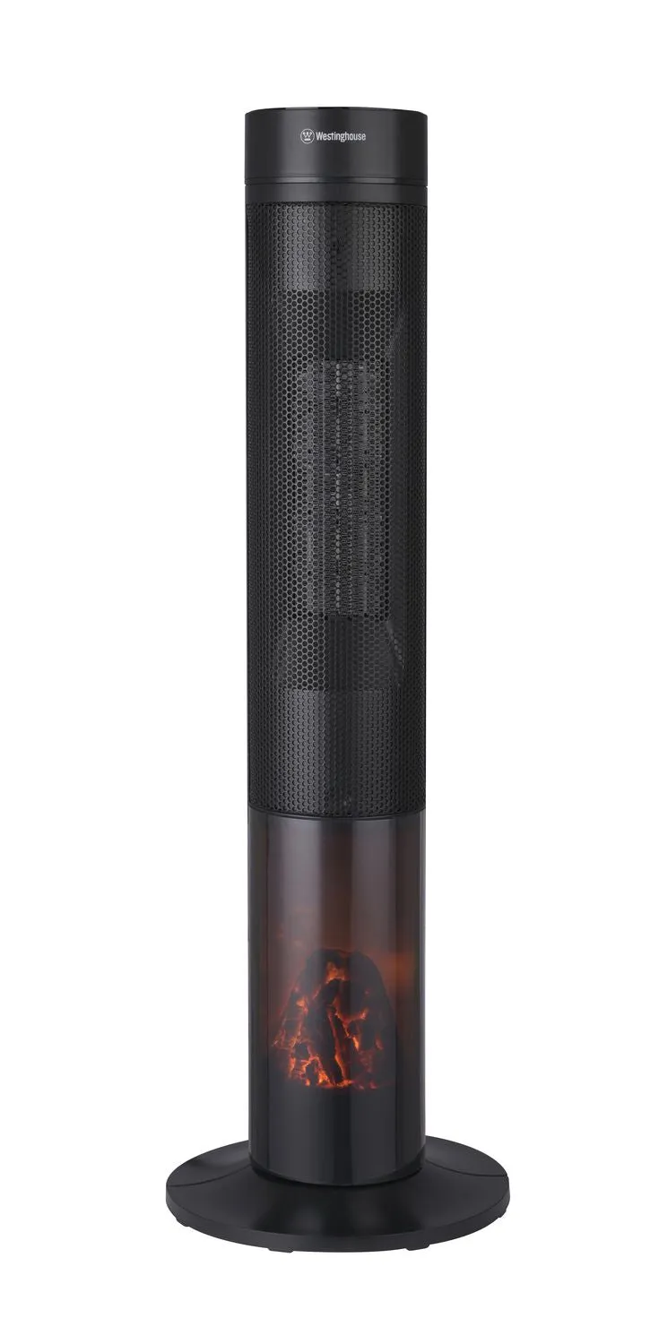 34" Digital Ceramic Tower Heater   Flame Effect