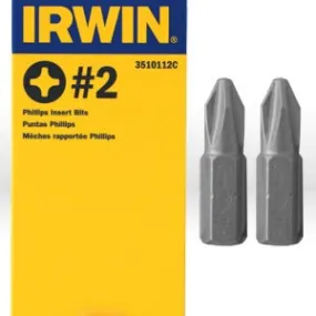 3510112C Irwin Phillips Screwdriver Bit,#2 Phillips Insert Bit,1" OAL pc