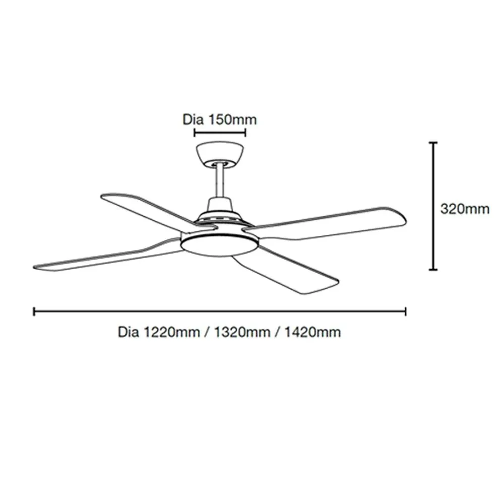 48" Discovery II AC Ceiling Fan Black, White MDF124M, MDF124W Martec Lighting