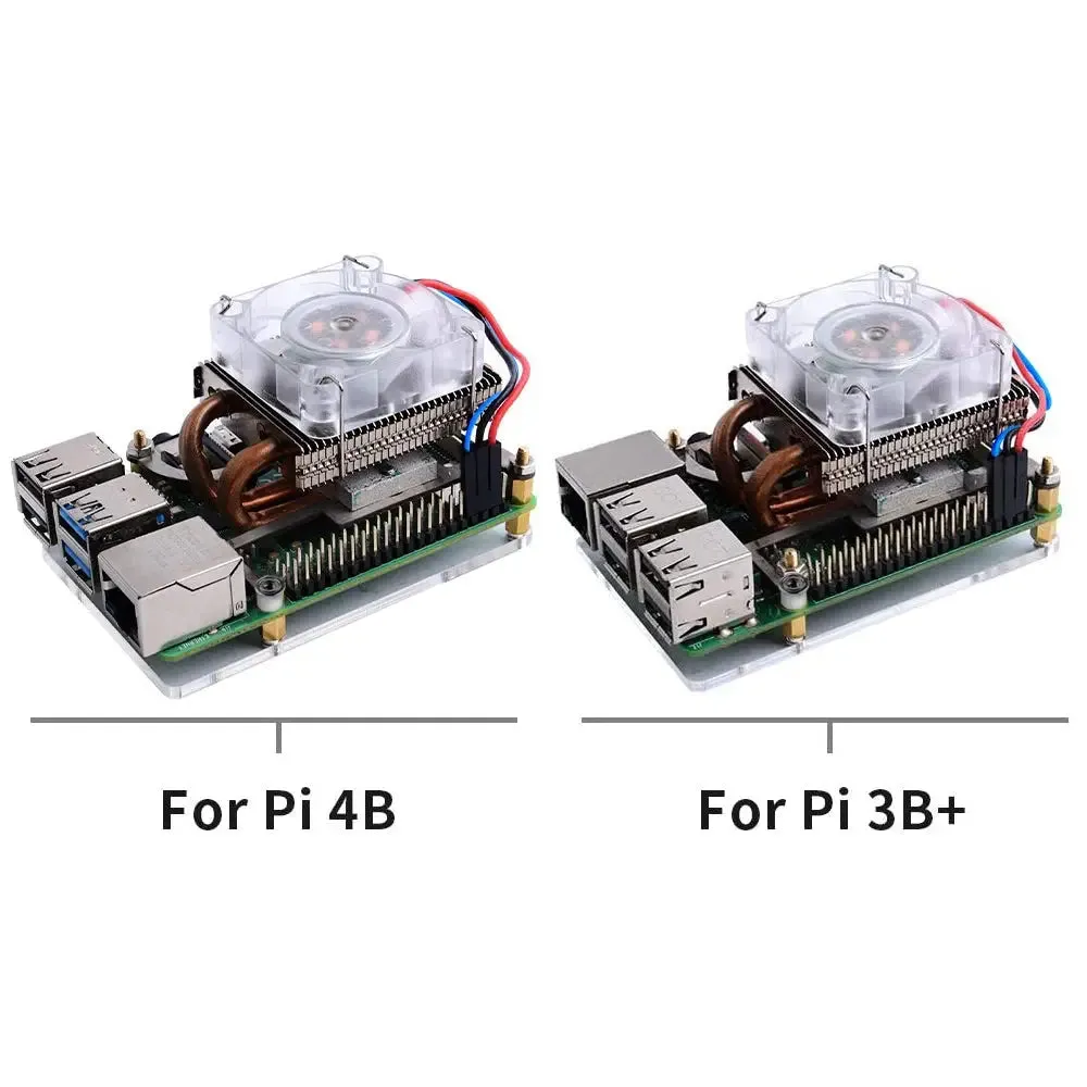 52Pi Low-Profile ICE Tower RGB LED Light Cooling Fan for Raspberry Pi 4B/3B /3B