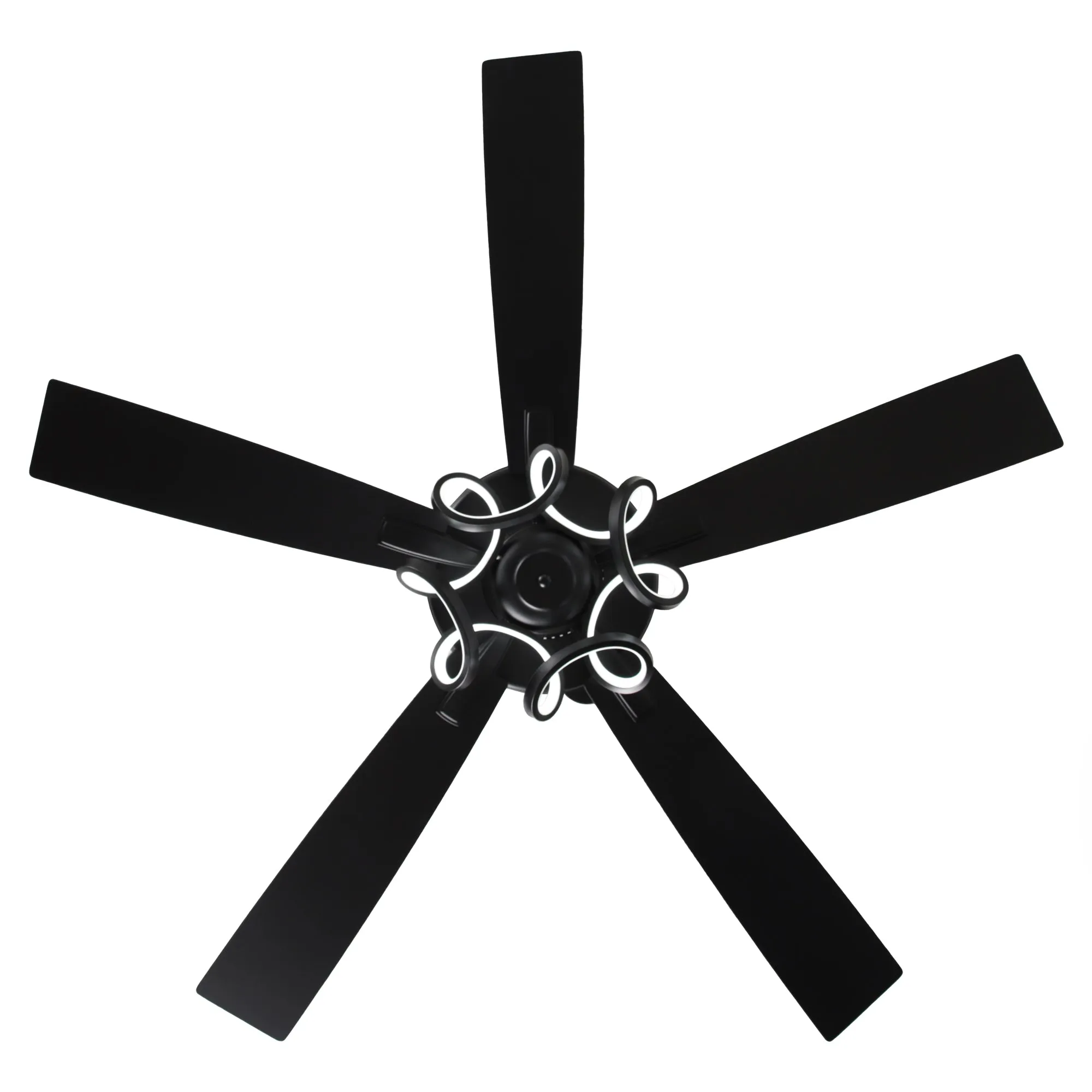 52" 6 Speed DC Black Ceiling Fan with Lighting