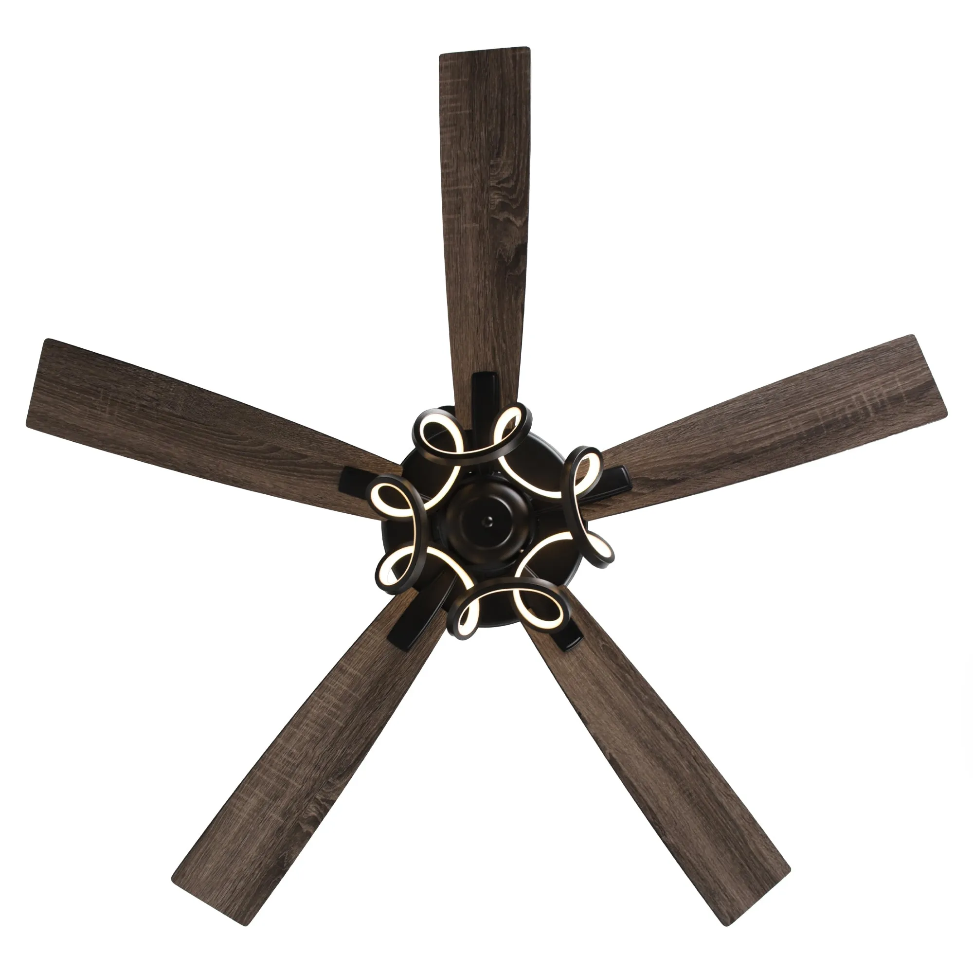 52" 6 Speed DC Black Ceiling Fan with Lighting