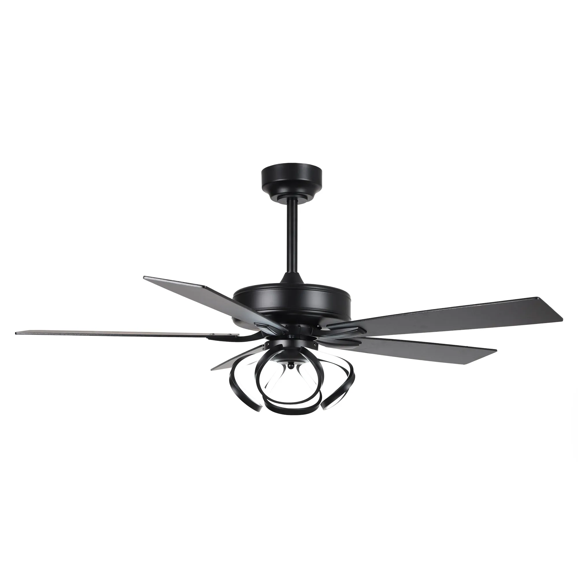 52" 6 Speed DC Black Ceiling Fan with Lighting