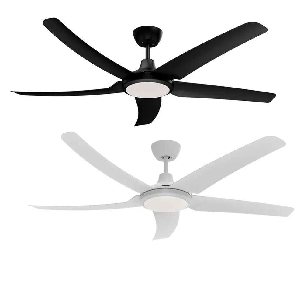 56" Hover DC Ceiling Fan Black, White with Light 60070, 60071 Domus Lighting