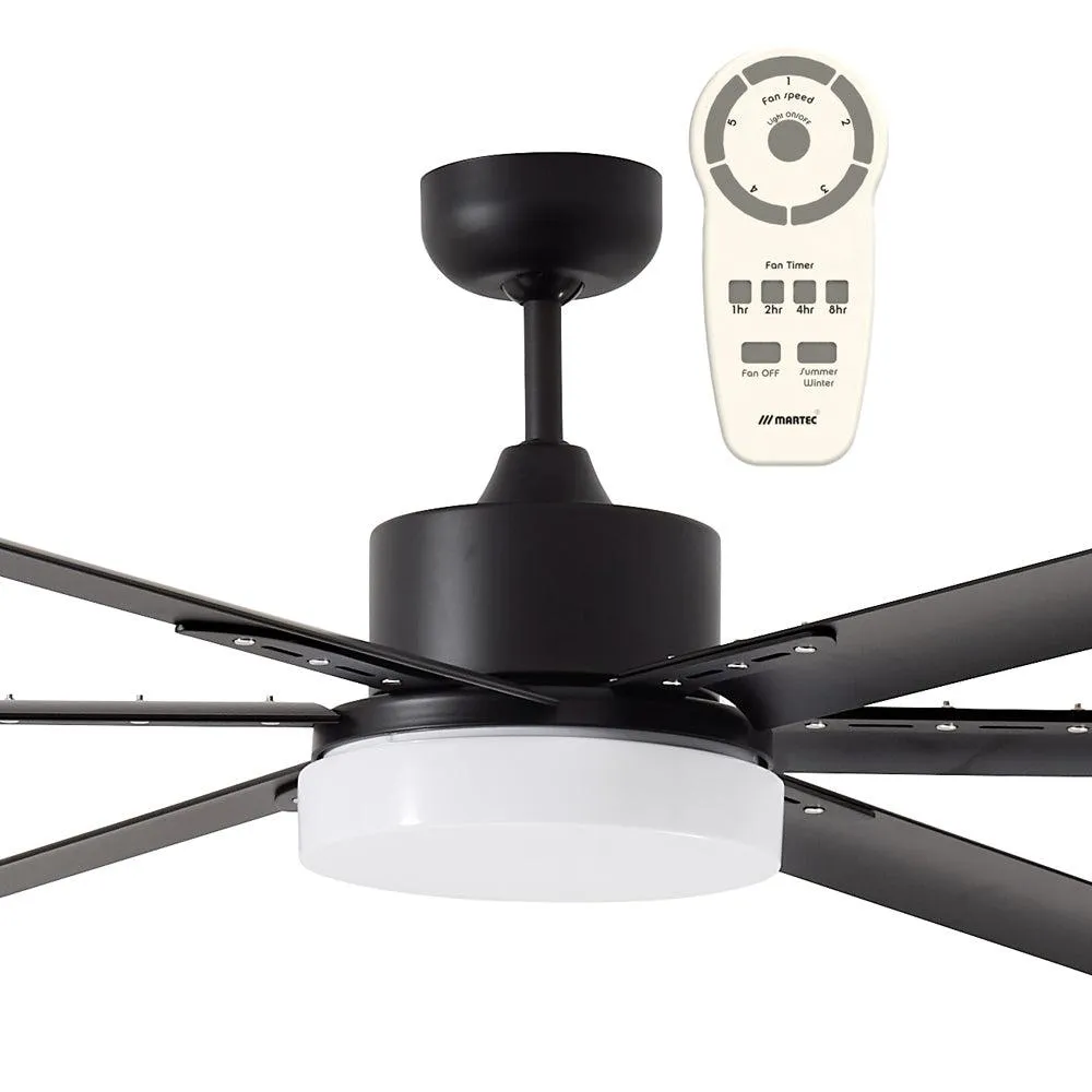 72" Albatross DC Ceiling Fan Black, White, Brushed Nickel with Light MAFML3XR   MAF180X Martec Lighting