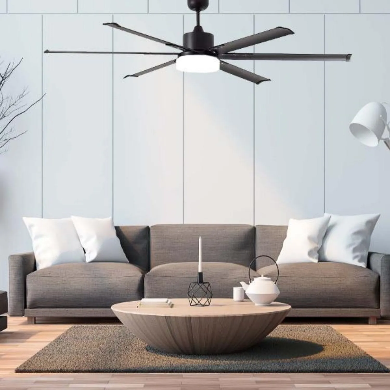 72" Albatross DC Ceiling Fan Black, White, Brushed Nickel with Light MAFML3XR   MAF180X Martec Lighting