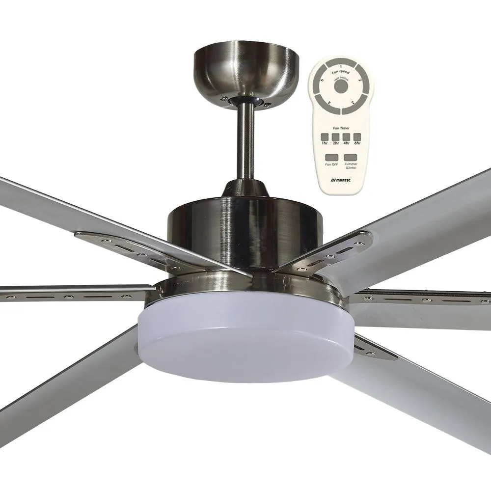 72" Albatross DC Ceiling Fan Black, White, Brushed Nickel with Light MAFML3XR   MAF180X Martec Lighting