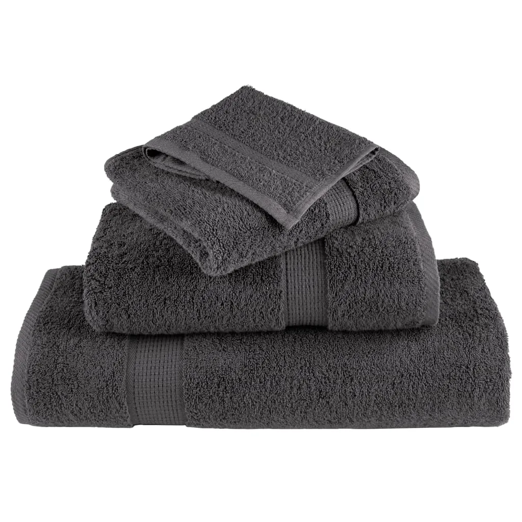 8 Piece Premium Towel Set Anthracite 600 gsm 100% Cotton