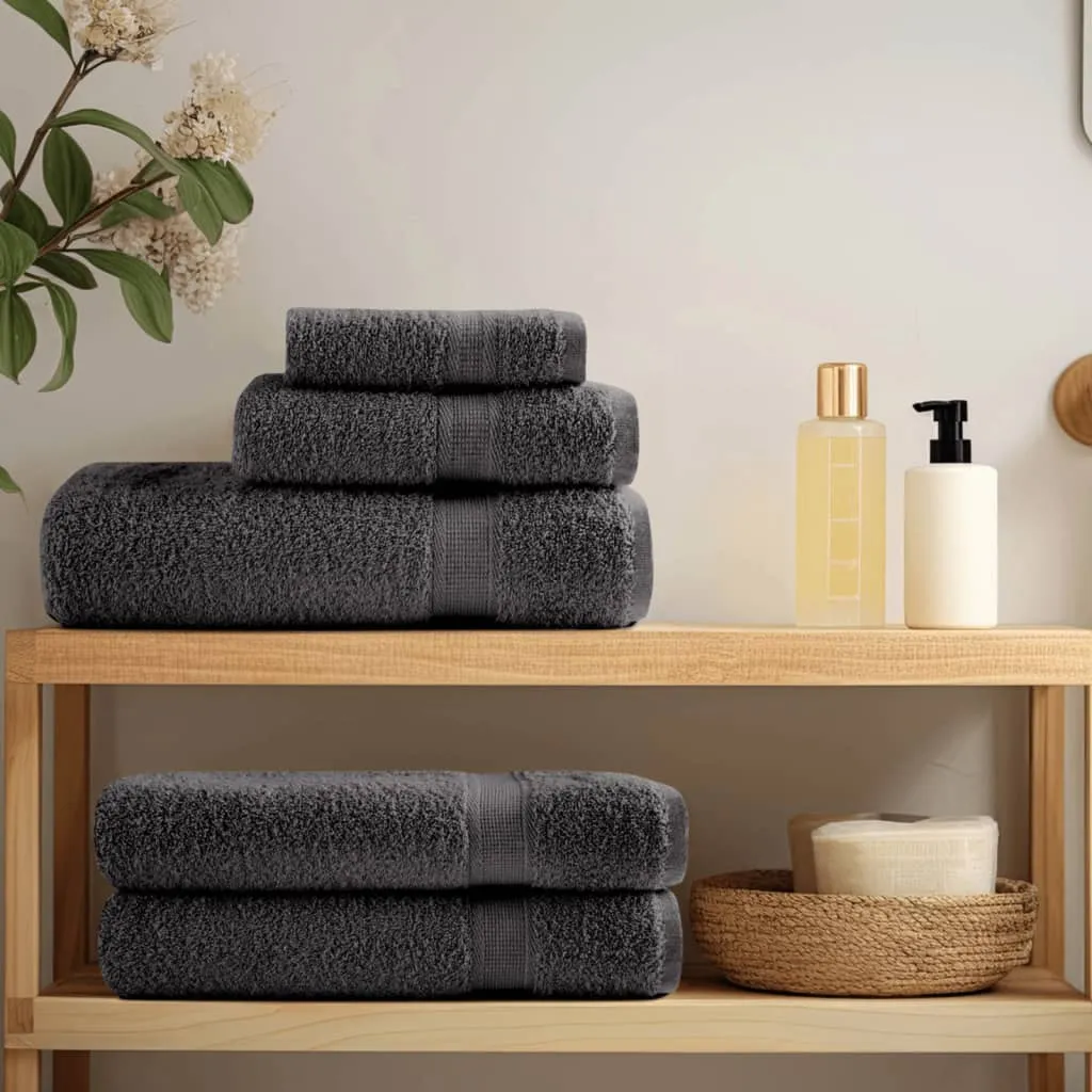 8 Piece Premium Towel Set Anthracite 600 gsm 100% Cotton