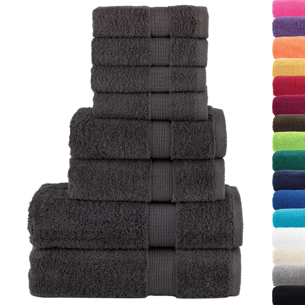 8 Piece Premium Towel Set Anthracite 600 gsm 100% Cotton