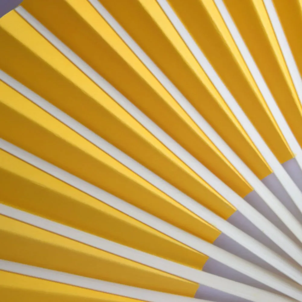 9" Yellow Paper Hand Fans for Weddings, Premium Paper Stock (10 Pack)