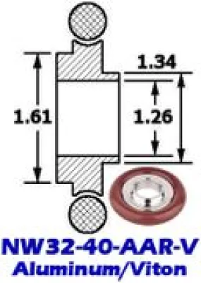 Aluminum Adaptive Centering Ring NW32 to NW40 (NW32-40-AAR-V)