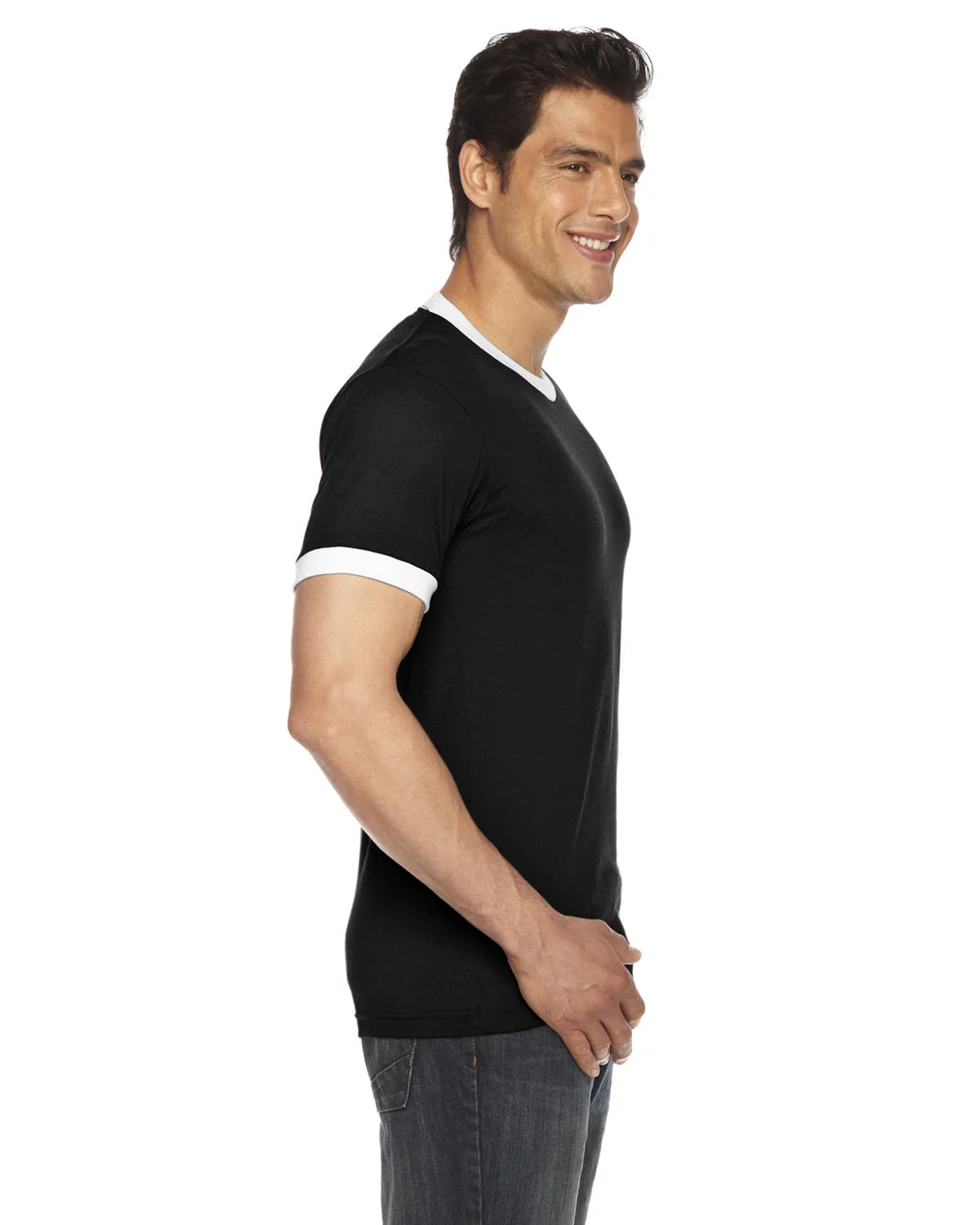 American Apparel BB410W UNISEX Poly-Cotton Short-Sleeve Ringer T-Shirt