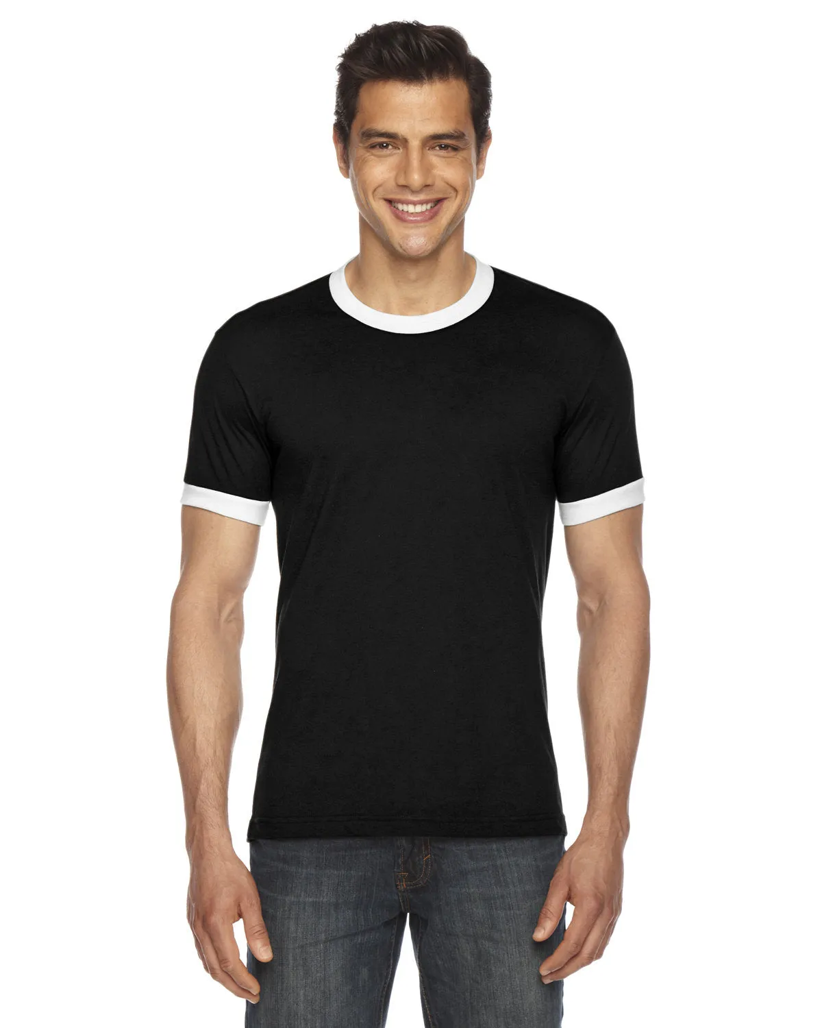 American Apparel BB410W UNISEX Poly-Cotton Short-Sleeve Ringer T-Shirt