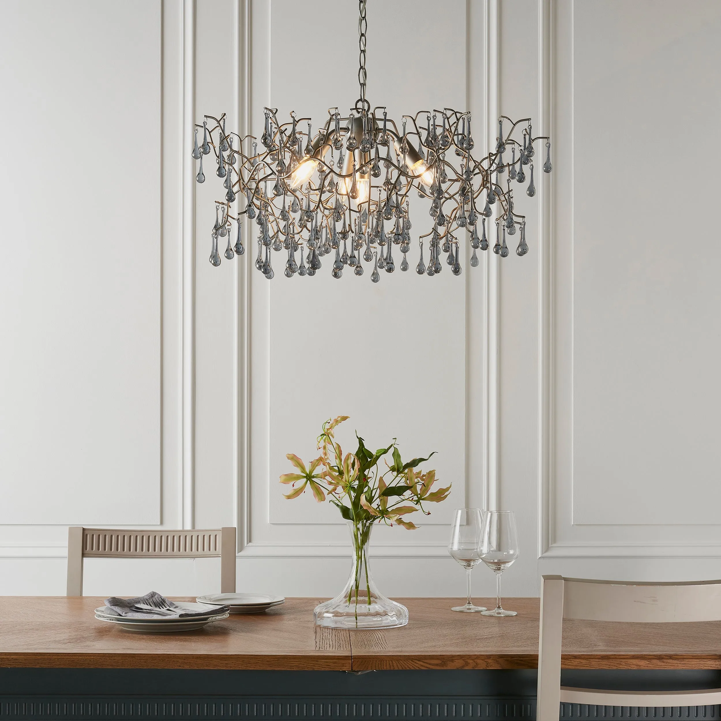 Amos Chatsworth Chandelier Aged Silver