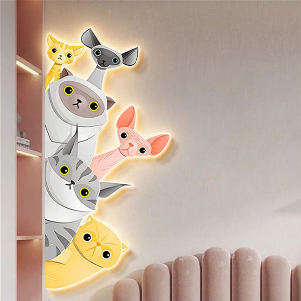 Animal Murals Led Wall Lamp With Plug Wire For Kids Room