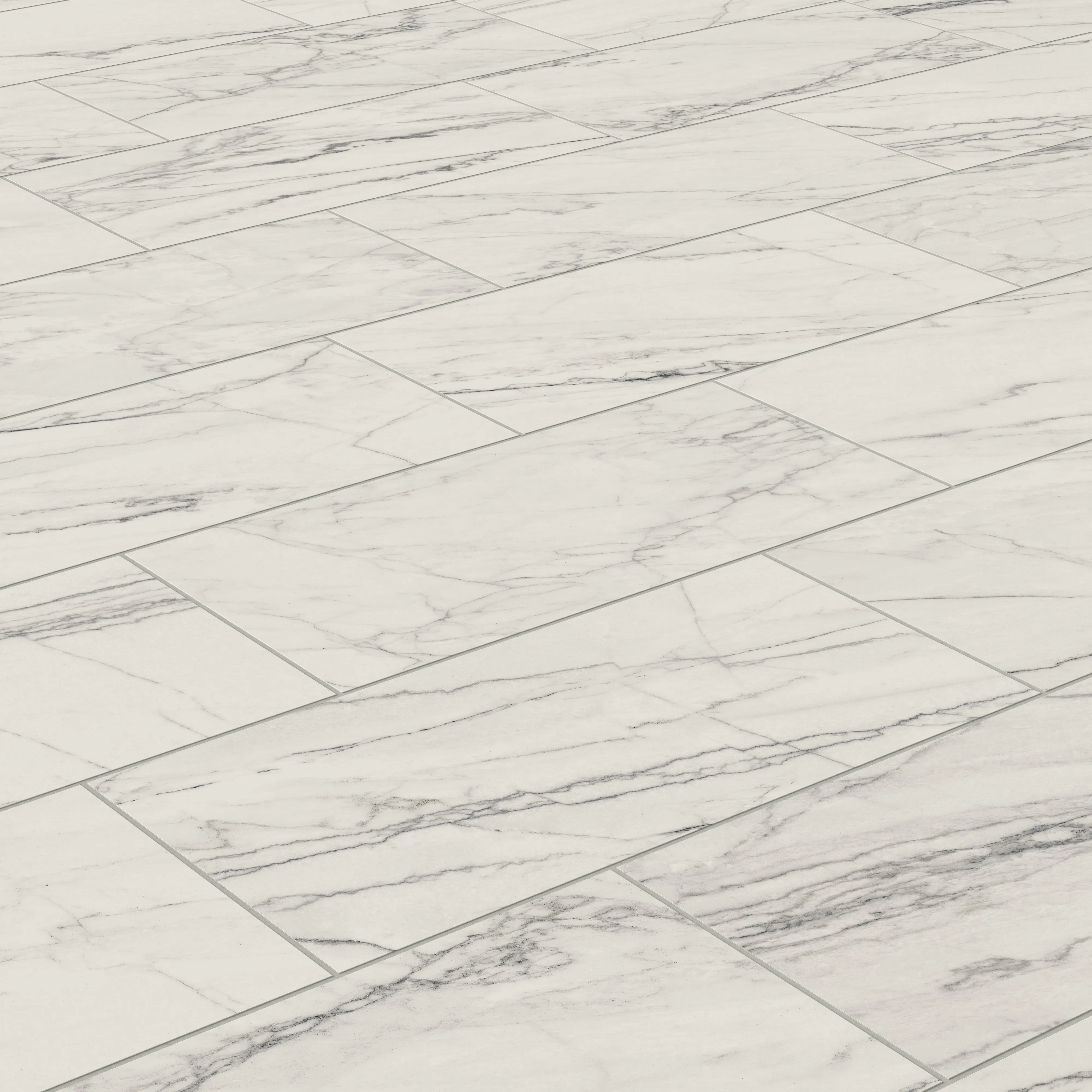 Aniston 12x24 Matte Porcelain Tile in Calacatta Quarzite