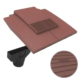 Antique Red Plain In-line Roof Tile Vent & Pipe Adapter for Concrete and Clay Tiles