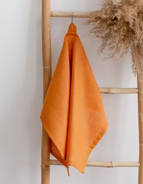 Apricot Orange Linen Kitchen Towel