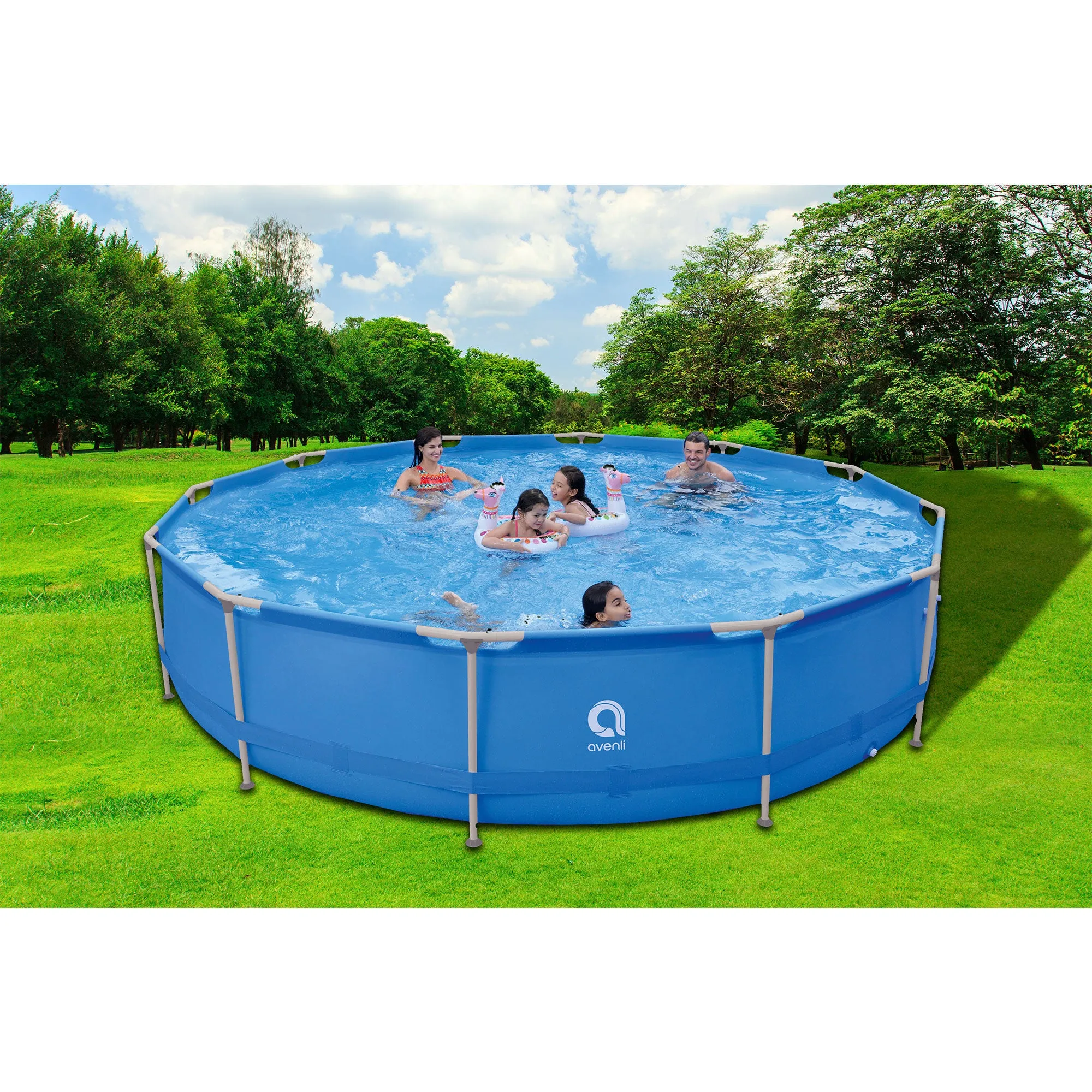 Avenli 15 Foot x 36 Inch Steel Frame LamTech Above Ground Swimming Pool (Used)