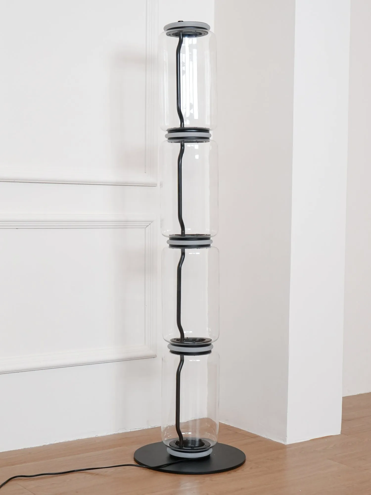 Bamboo Glass Floor Lamp