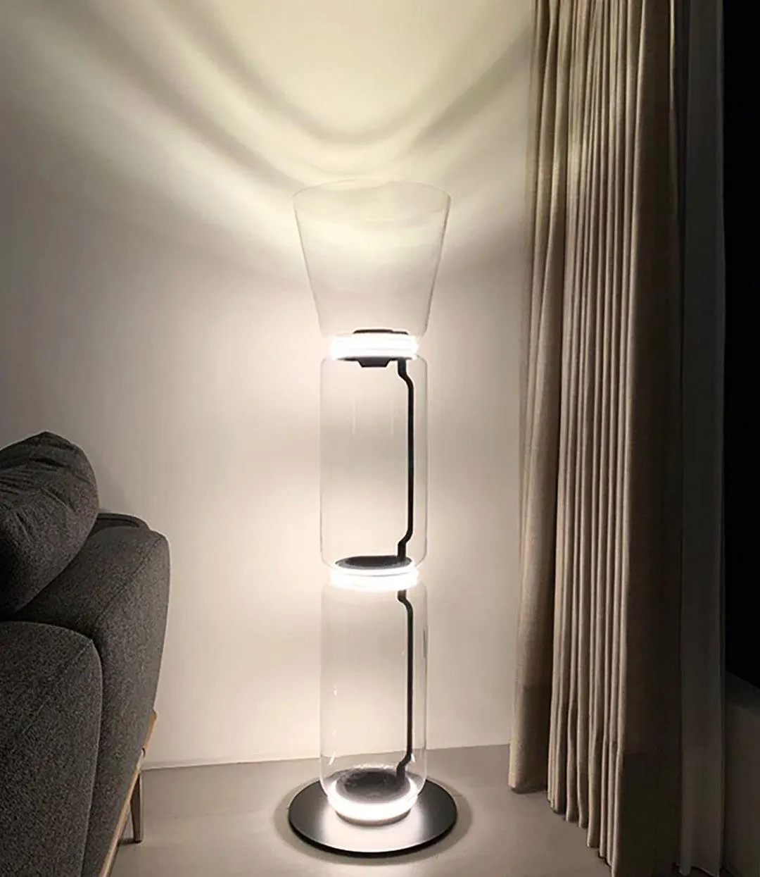 Bamboo Glass Floor Lamp