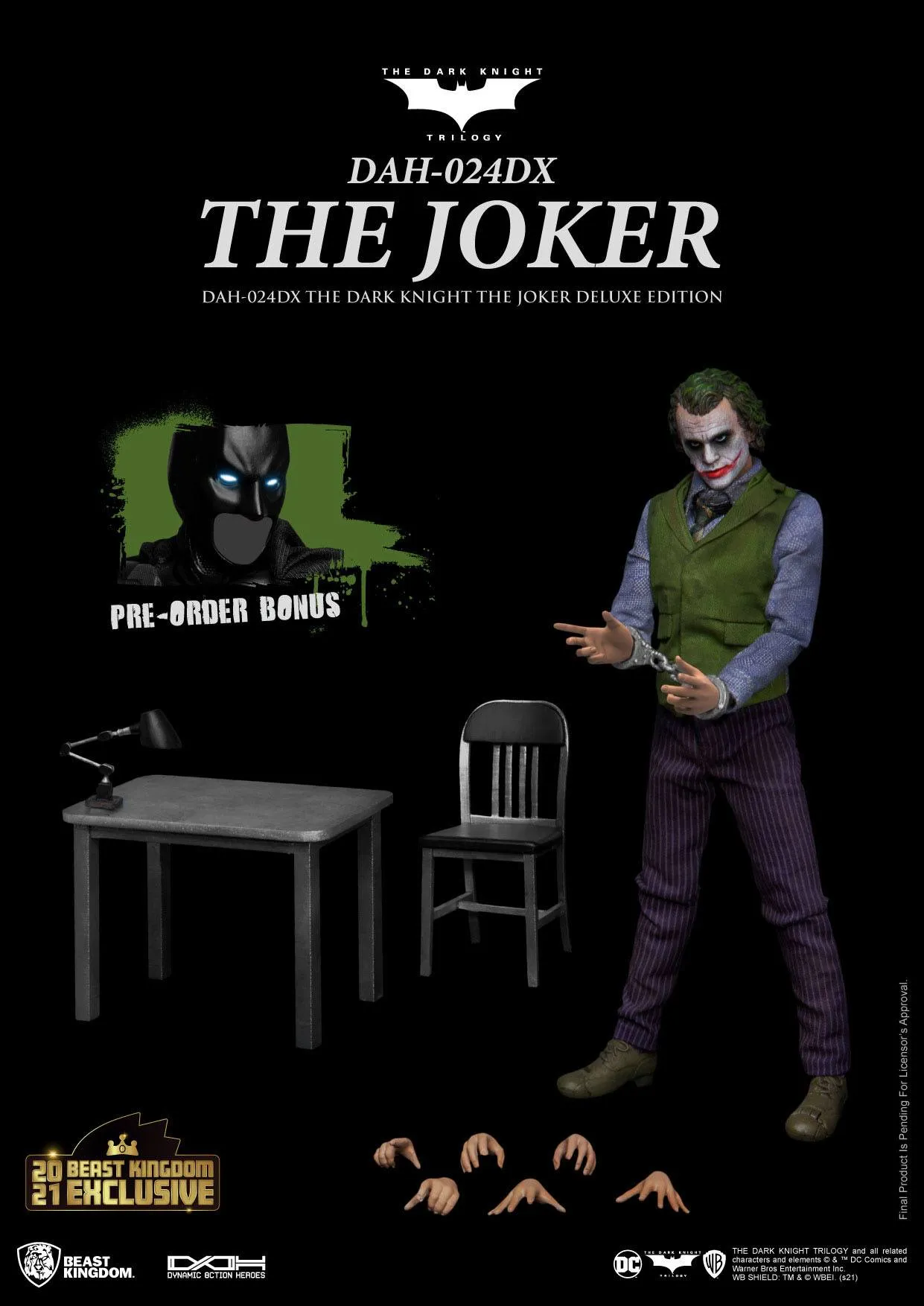 Beast Kingdom Batman The Dark Knight Dynamic 8ction Heroes The Joker Deluxe Version 1/9 Action Figure