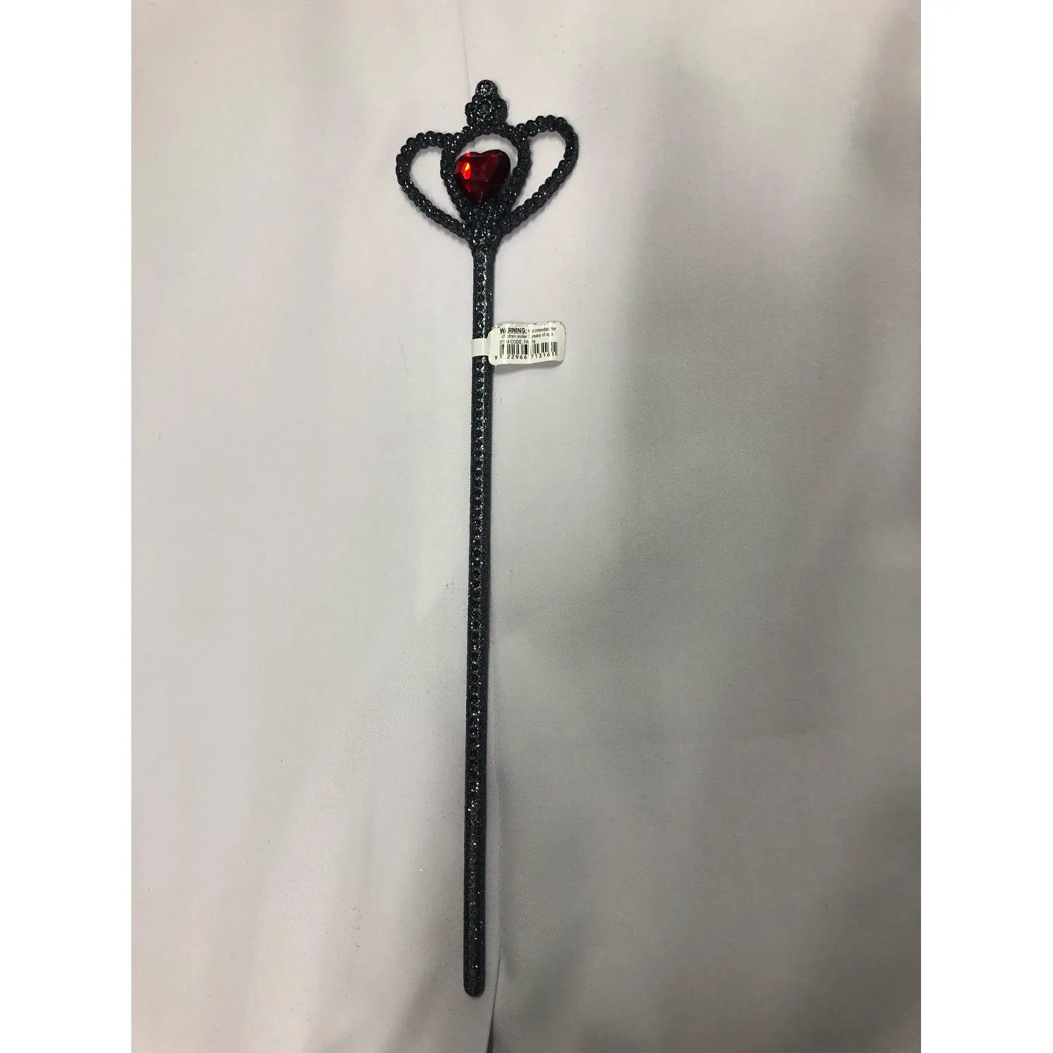 Black Glitter Red Heart Wand