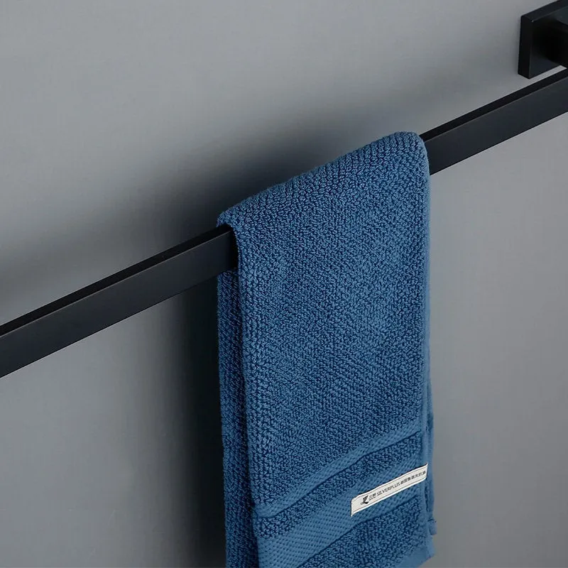 Black Towel Rack, Modern Simple Towel Hanger, Matte Black Home Fashion Decor, Bathroom Rack, Contemporary Wall Rack, Stainless Steel