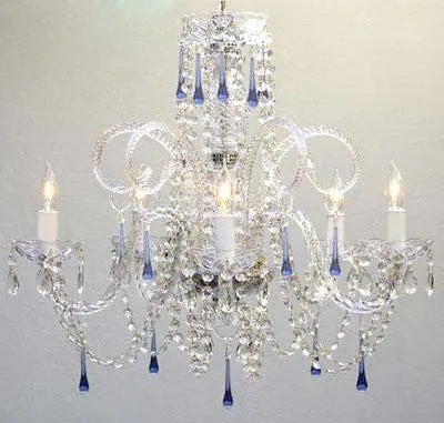 Blue Crystal Chandelier Lighting - A46-387/5Blue