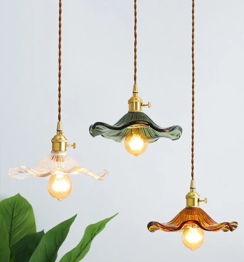 Brass Nordic Japanese Glass Pendant Light