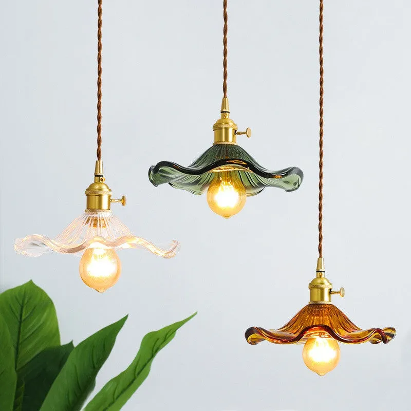 Brass Nordic Japanese Glass Pendant Light