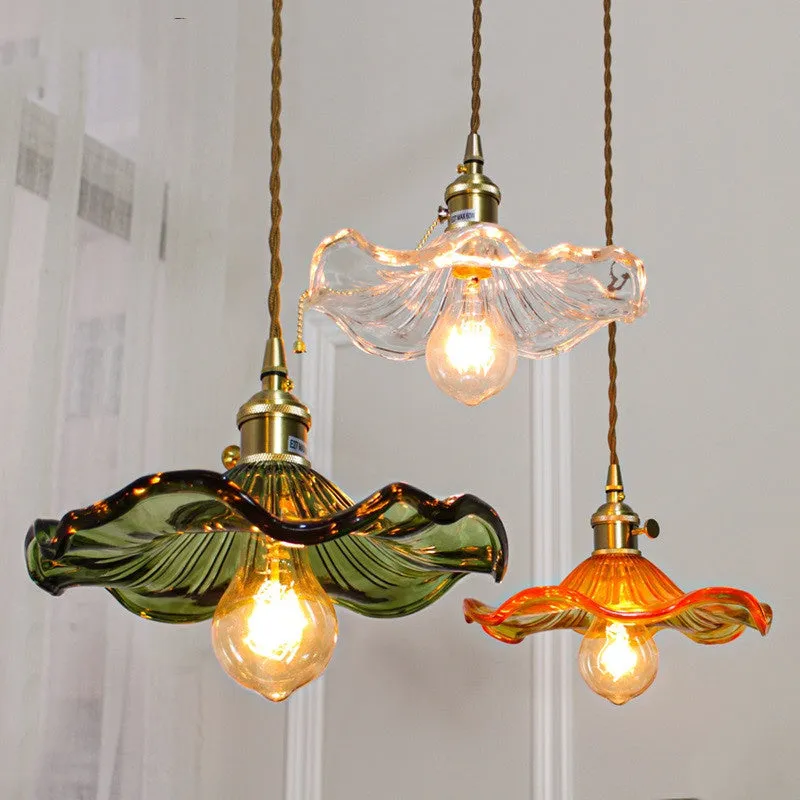 Brass Nordic Japanese Glass Pendant Light