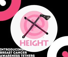 Breast Cancer Awareness Pink Double Leg Tether by @Height