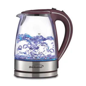 Brentwood KT-1900PR 1.7L Cordless Glass Electric Kettle, Purple