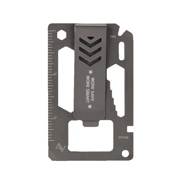 BRIDGER 9-in-1 Laser Engraved Money Clip Multitool WSWS logo  - #403935