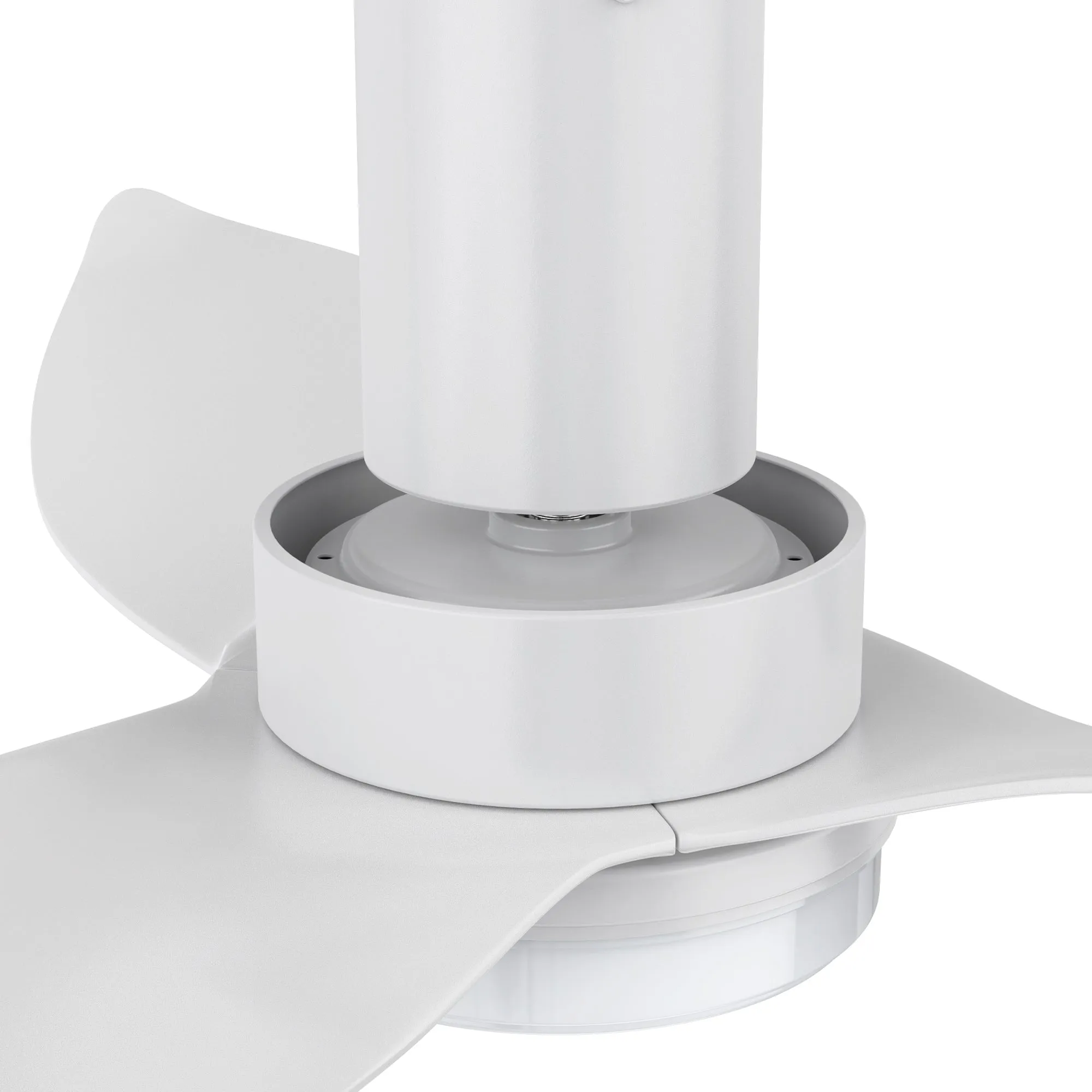 BUDE 36 inch 3-Blade Low Profile Ceiling Fan with LED Light & Remote Control - White/White