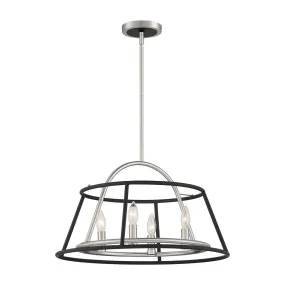 Campana 22 In. 4 Lights Chandelier Satin Nickel finish