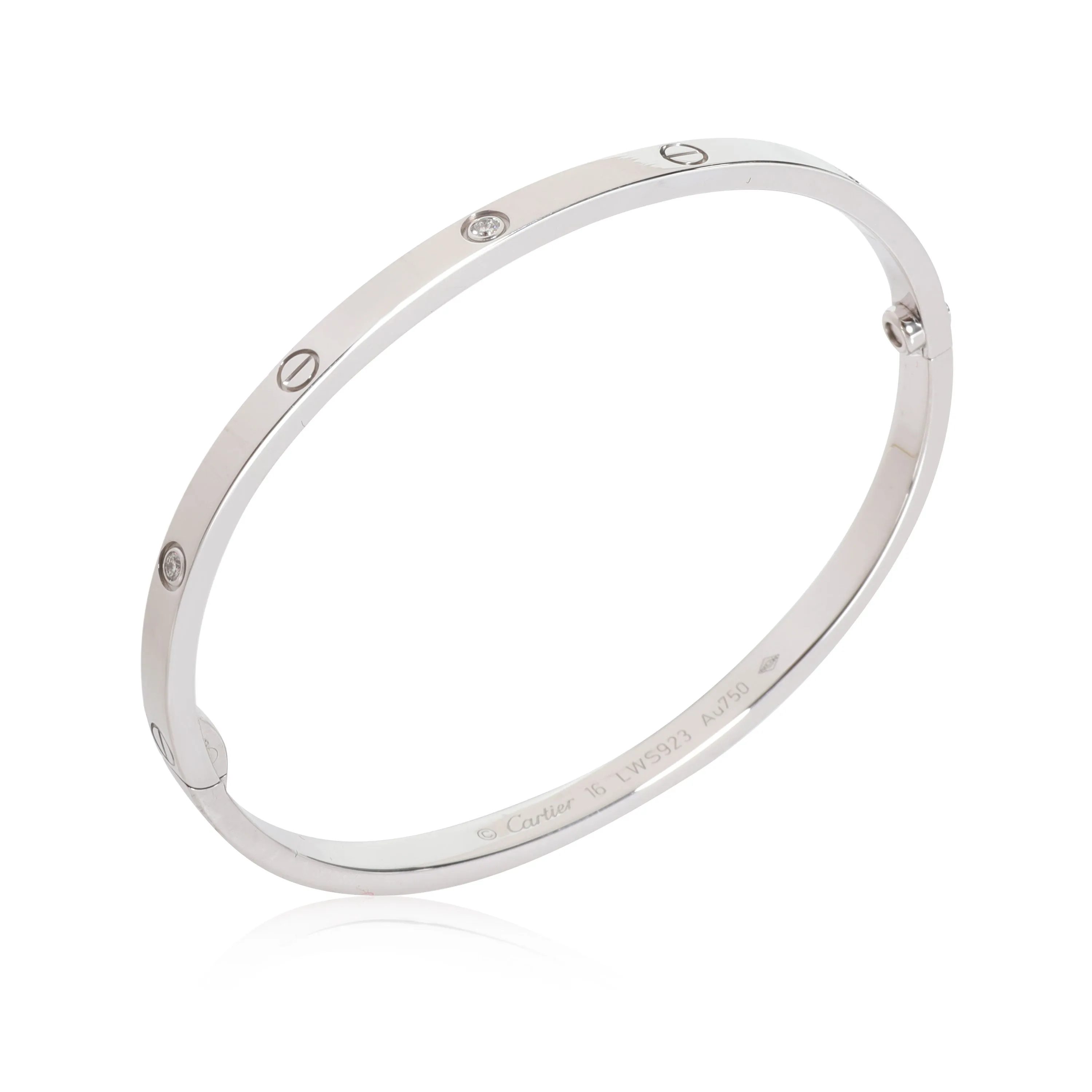 Cartier Love Bracelet with Diamonds in 18k White Gold 0.15 CTW