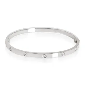 Cartier Love Bracelet with Diamonds in 18k White Gold 0.15 CTW