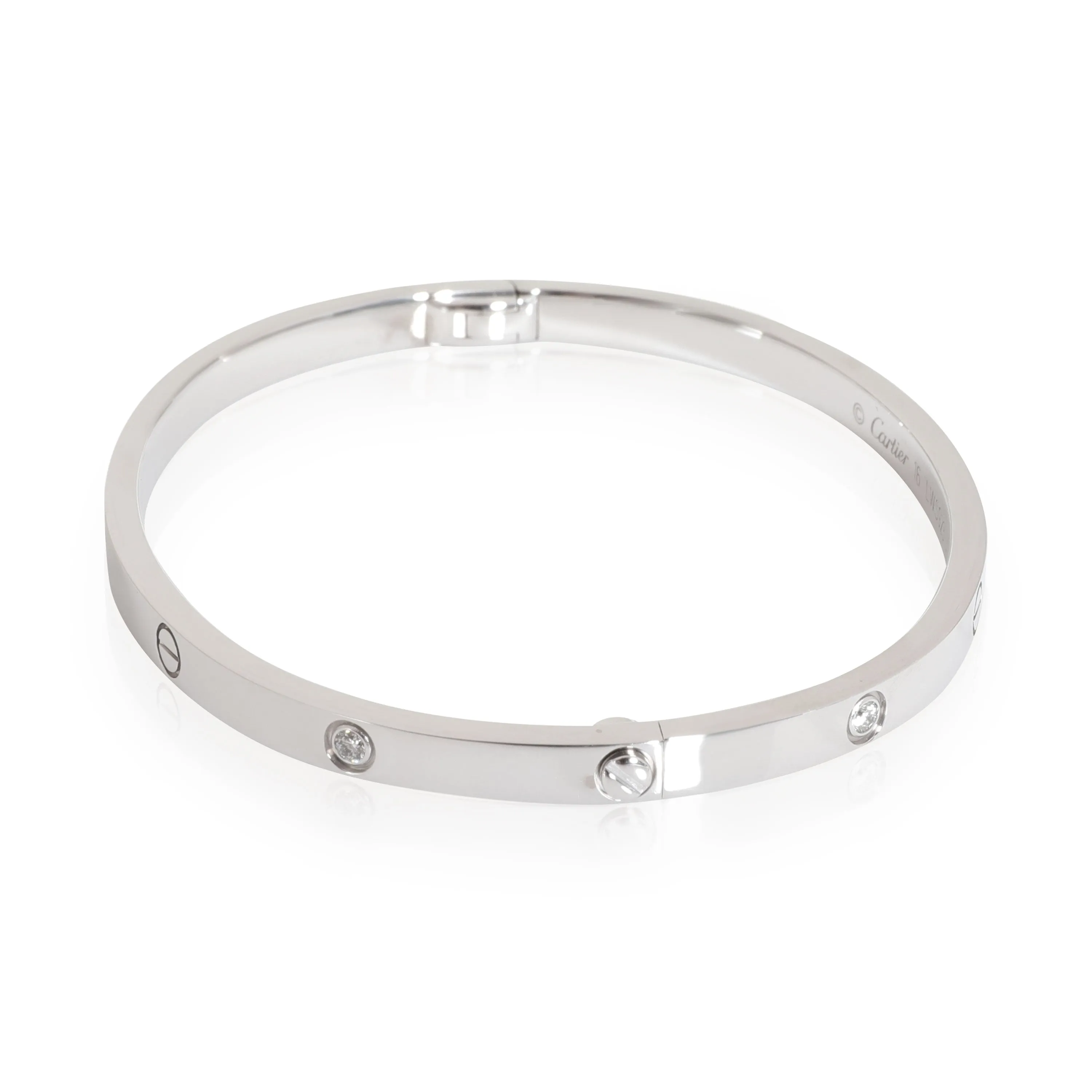 Cartier Love Bracelet with Diamonds in 18k White Gold 0.15 CTW