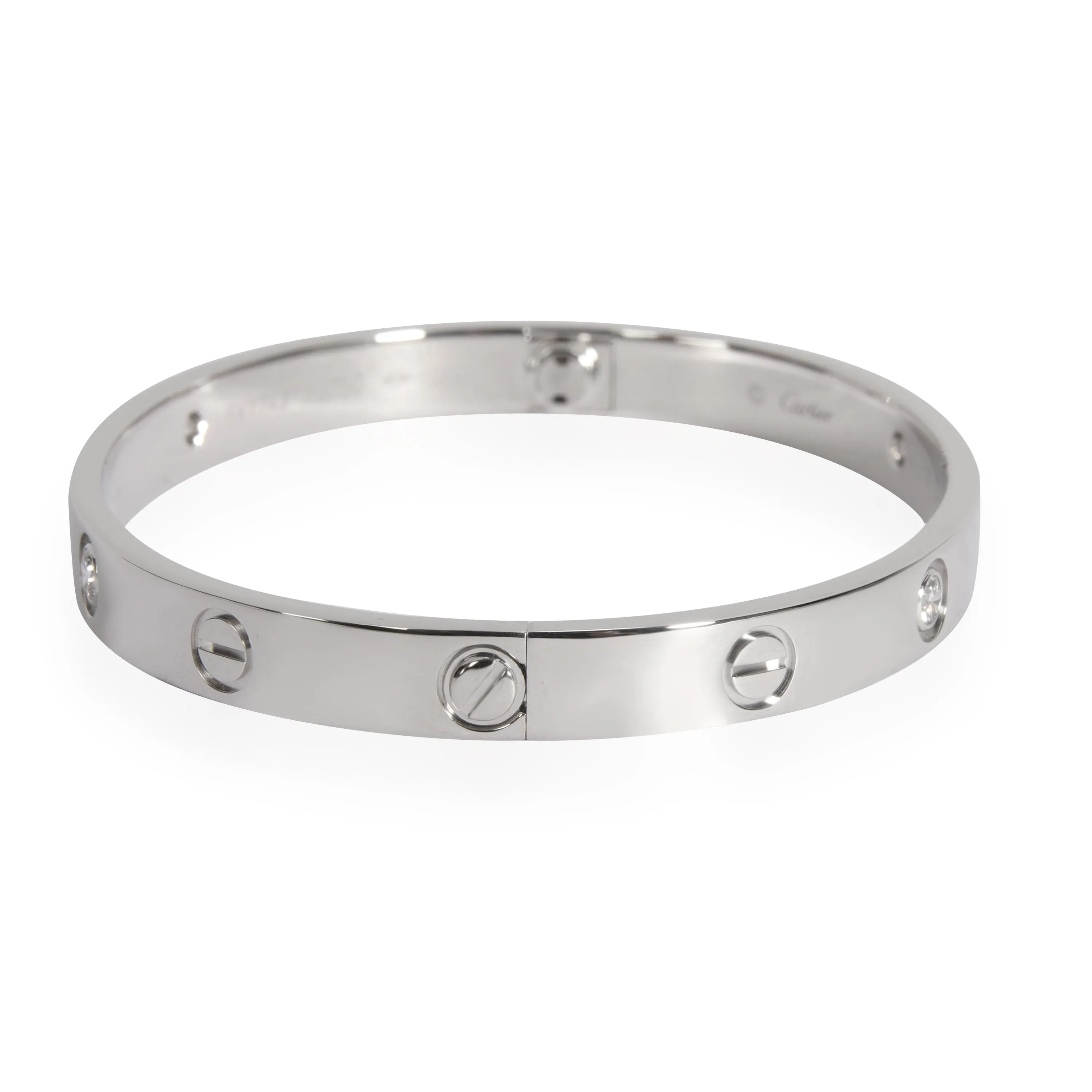 Cartier Love Bracelet with Diamonds in 18K White Gold 0.42 CTW