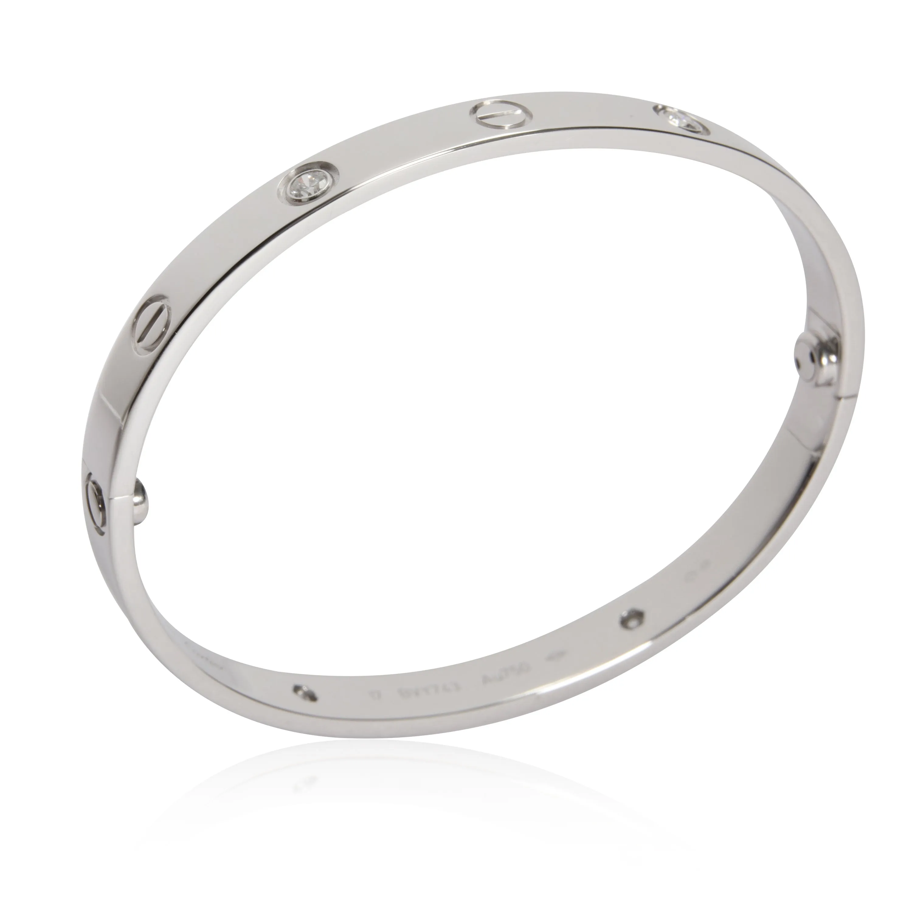 Cartier Love Bracelet with Diamonds in 18K White Gold 0.42 CTW